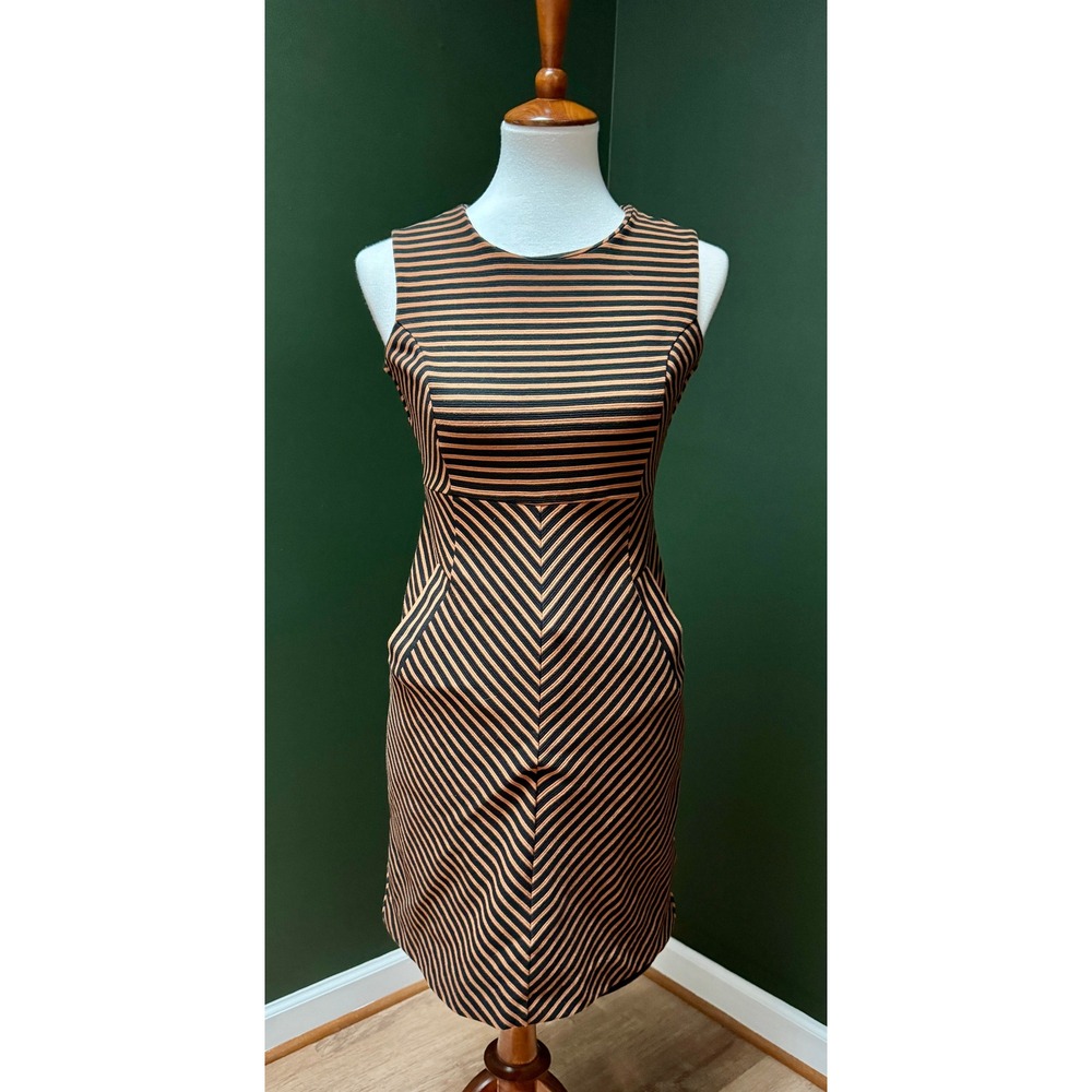 Lands' End Striped Sleeveless Fitted Pencil Dress Women's Size 2P